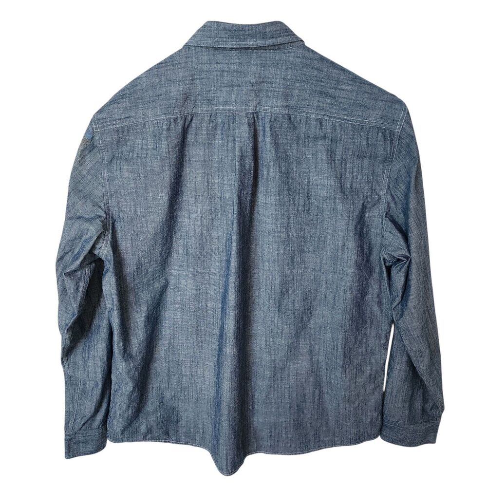 Dubinik XL Customized Version Denim Chambray Shirt Blue Long Sleeve Cotton Panda - Picture 7 of 16
